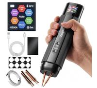 Soldador por puntos, batería de 5000 mAh, soldador por puntos portátil con pantalla visual, soldador por puntos de mano recargable para hojas niqueladas de 0,1 a 0,2 mm, kit de reparación de bricolaje