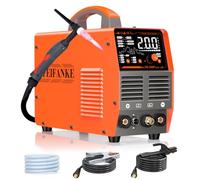 Soldador TIG 230V 200A Soldador Inverter IGBT Pulso Aluminio Maquina de Soldar 7 en 1 Soldador Electrodo con Pantalla Digital LED y WP26 TIG Antorcha para Acero Inoxidable Aluminio