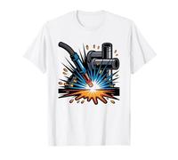 Soldador Tubería Calavera Cruce Electrodos De Soldadura Camiseta