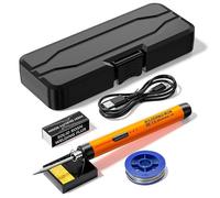 Soldador USB HUIOP Soldador eléctrico inteligente portátil USB Pluma de soldadura multifuncional con función de ajuste de temperatura de 300-450 ℃ para uso de reparación y mantenimiento de soldadura