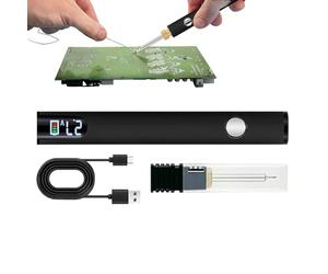 Soldador USB, quemador de alambre USB inalámbrico con pantalla LED y ajuste de voltaje de 3 niveles, conector 510, bolígrafo de soldadura portátil de 14,8 cm para ingenieros aficionados, carga rápida