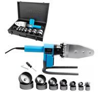 Soldadora profesional para soldadura a tope de PPR, PE, PVC, PP, PB, PPN 16-63 mm, soldador de tubos de plástico en maletín, pantalla digital hasta 300 °C (máquina de soldadura de manguitos, PPR)