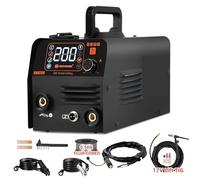 Soldadora semiautomática 3 en 1 MIG/TIG/MMA HVM200, soldadora inversora Synergy Tool sin gas for soldadura con hierro sin gas(With 17V)