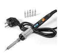 Soldadores de Estaño Digital SREMTCH 80WKit del Soldador (200°C-450°C) con interruptor de ON/OFF botón de Temperatura Ajustable, Termostato de Cerámica de Calentamiento Rápido, 5 Puntas de Soldadura