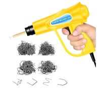 Soldadores Kit de herramientas para soldar plástico de 70 W con grapadora caliente (1000-200 grapas), para reparar grietas en parachoques de coche y kayaks. Soldadura de clavos termofusibles(600Pcs)