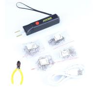 Soldadores Kit de soldador de plástico inalámbrico de 200 W/100 W, grapadora caliente de 4 tipos, pistola de soldadura de plástico recargable por USB 3 en 1 Soldadura Plástico(100W Black)