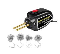 Soldadores Mini soldadora de plástico de 100 W, grapadora caliente, kit de reparación de parachoques, soldador para reparación de plástico Soldadura de clavos termofusibles(Black 800 Nails)