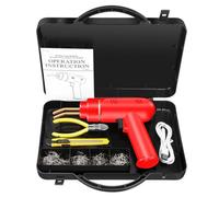 Soldadores pistola de soldagem de plástico Grapadora caliente de 200 W, máquina de soldadura de plástico recargable, soldador para reparación de parachoques de plástico de coche.(Red Set)