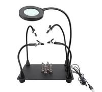 Soldadura a Tercera Mano,Con Lámpara De Aumento Led 6x,Mesa Auxiliar De Soldadura Manual Con 4 Brazos Flexibles,Mesa De Soldadura Con Luz,Adecuada Para Soldadura, Joyería y Bricolaje