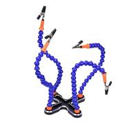 Soldar Helping Hands - Estación de abrazadera de soldadura Helpy Hands | Herramienta de soporte de soldadura de 4 brazos Hands, base sin deslizamiento de aluminio con clips de cocodrilo para manualida