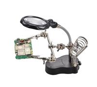 Soldar manos ayudantes | Estación de soldadura de lupa, herramienta de práctica manual ajustable con clips de de luz LED para soldadura de placa de circuito, joyería, manualidades, pruebas