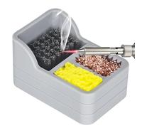 Soldering Iron Tip Cleaning Kit, multipropósito latón Wool And Coil Cleaner, Dense Steel Brushes, With A 3,07 x 2,05 x 1,77 pulgadas For Electronics And Craft Repairs Projects