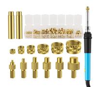 Soldering Set, Professional Component Welders, Efficiency with Brass Heads, High Temp Fixers, Assembly Kit with Rugged Build, Industrial Task for Electronics and Fabrication