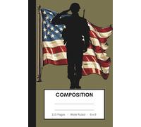 Soldier and Flag Notebook: USA Notebook|Military Notebook|Composition Book|High School, College, Active Duty or Veteran|Military Journal