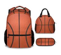soldwellsd Mochila de baloncesto para niñas y niños, mochilas con estampado de pelotas de baloncesto de 17 pulgadas para la escuela, bonita bolsa ligera para libros para niños, 1-3 baloncestos, Talla