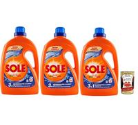 Sole Bianco Splendente - Detergente líquido para lavadora, protege el color y elimina las manchas a baja temperatura, 41 lavados, 3 x 1845 ml + Polpa italiana Gourmet 400 g