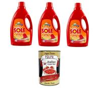 Sole - Detergente clásico para lavadora para ropa delicada con aceite de pachulí, 3 x 1lt+ Italian Gourmet Polpa di Pomodoro, 400 g