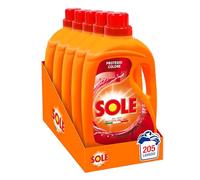 Sole Detergente Lavadora Protege color 205 lavados, (5 x 41), fórmula higienizante, detergente lavadora líquido, protege el color, elimina las manchas a bajas temperaturas