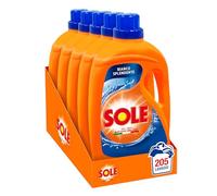 Sole Detergente para lavadora blanco brillante, 205 lavados, (5 x 41), fórmula higienizante, detergente líquido blanco brillante, elimina las manchas a bajas temperaturas