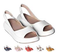 Solea Cushioned Sandals Ultra-soft cushioned footbed, Minimalist Sandals Lightweight Slip-On Peep-Toe Sandal, for Women (White,37)