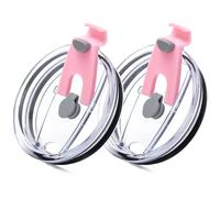 Soledea Tapa de vaso de 30 onzas, tapas de repuesto compatibles con vaso Yeti de 30/35/42 onzas, taza de 14 onzas y popote Rambler de 26 onzas, paquete de 2 tapas de viaje a prueba de derrames