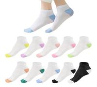 Soleeya 10 Pares Calcetines Mujer Tobilleros Divertidos 35-38 Color Diferente, Transpirables Calcetines Cortos Mujer Verano Primavera