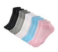 Soleeya 5 Pares Calcetines 5 Dedos Deportes Algodón Mujer Talla 35-39, Calcetines Cortos de Cinco Dedos Mujer Verano Tobilleros Separadores de Dedos