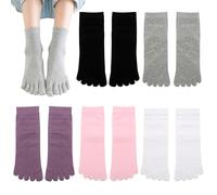 Soleeya 5 Pares Calcetines Dedos Mujer EU 35-40 Calcetines Dedos Algodon Calcetines Separadores de Dedos Deportes | Calcetines 5 Dedos de Pies Mujer