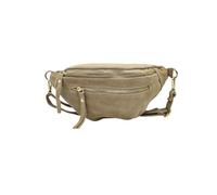 Soleil Chic - Bolso de plátano de piel para mujer, bolso en el pecho italiano de piel de vaca, Gris pardo Nubuck, talla única, moderno