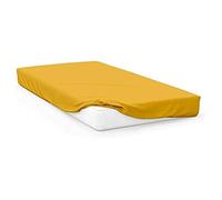 Soleil d'ocre, Bebé Sábana Bajera ajustableJersey, Amarillo, 60 x 120 cm