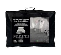 Soleil d'ocre Boheme, Juego de Cama de 7 Piezas con edredón para Cama de 140 x 190 cm, Gris