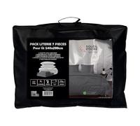 Soleil d'ocre Boheme, Juego de Cama de 7 Piezas con edredón para Cama de 140 x 200 cm, Gris