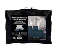 Soleil d'ocre Boheme, Juego de Cama de 7 Piezas con edredón para Cama de 140 x 200 cm, Verde Azulado