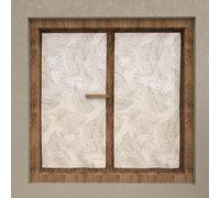 Soleil d'ocre Celia, Par de visillos, 45 x 90 cm, Gris Topo