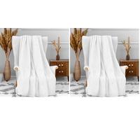 Soleil d'ocre COCOCOONING Plaid Microfibra, Beige (Crudo), 120 x 160 cm (Paquete de 2)