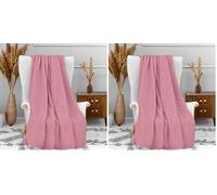Soleil d'ocre COCOCOONING Plaid Microfibra, Rosa, 120 x 160 cm (Paquete de 2)