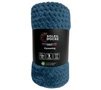 Soleil d'ocre Cocooning, Manta de 220 x 240 cm, Verde Azulado