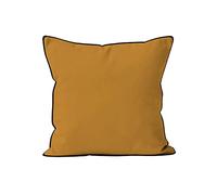 Soleil d'ocre Cojín de Microfibra Lavada Boheme, Amarillo (Mostaza), 60 x 60 cm