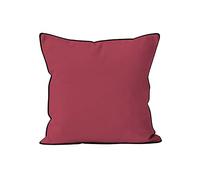 Soleil d'ocre Cojín de Microfibra Lavada Boheme, Rosa (Frambuesa), 60 x 60 cm