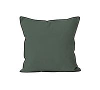 Soleil d'ocre Cojín de Microfibra Lavada Boheme, Verde (Kaki), 40 x 40 cm