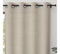 Soleil d'ocre PANAMA Cortina con ojales puro algodón, Beige (Lino), 135 x 300 cm