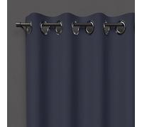 Soleil d'ocre Cortina con Ojales Blackout, Azul (Marino), 140 x 180 cm