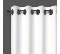 Soleil d'ocre Cortina con Ojales Blackout, Blanco, 140 x 250 cm