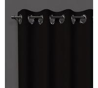 Soleil d'ocre Cortina con Ojales Blackout, Negro, 140 x 250 cm