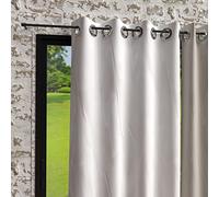 Soleil d'ocre Cortina con Ojales de Microfibra Lavada Boheme, Blanco, 140 x 250 cm