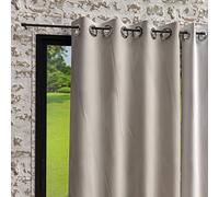 Soleil d'ocre Cortina con Ojales de Microfibra Lavada Boheme, Gris (Lino), 140 x 250 cm