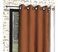 Soleil d'ocre Cortina con Ojales de Microfibra Lavada Boheme, Marrón (Tierra), 140 x 250 cm