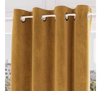 Soleil d'ocre Cortina con Ojales de Velvet, 140 x 250 cm, Amarillo