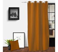 Soleil d'ocre, Cortina con ojales en algodón lavado 135x250 cm SPIRIT bronze