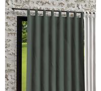 Soleil d'ocre Cortina con Patas de Microfibra Lavada Boheme, 140 x 250 cm, Verde (Kaki)